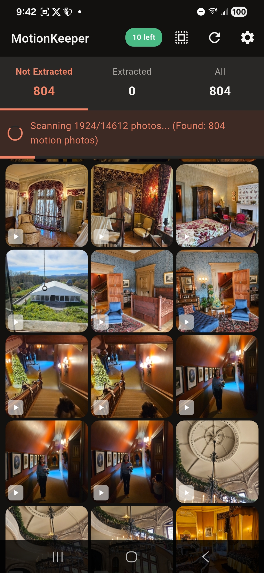 Scanning photo library