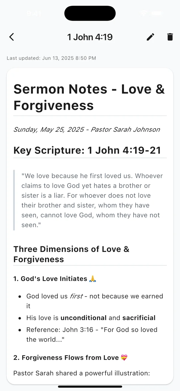 Notes Feature