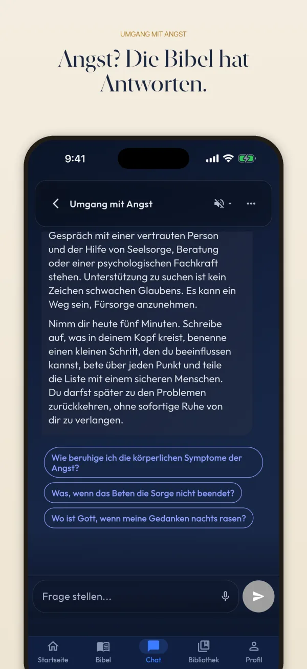 Angst? Die Bibel hat Antworten.