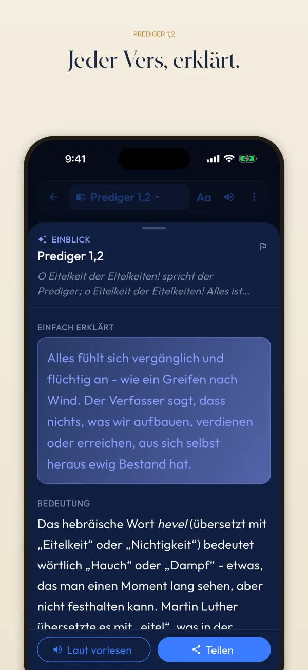 Jeder Vers, erklärt.