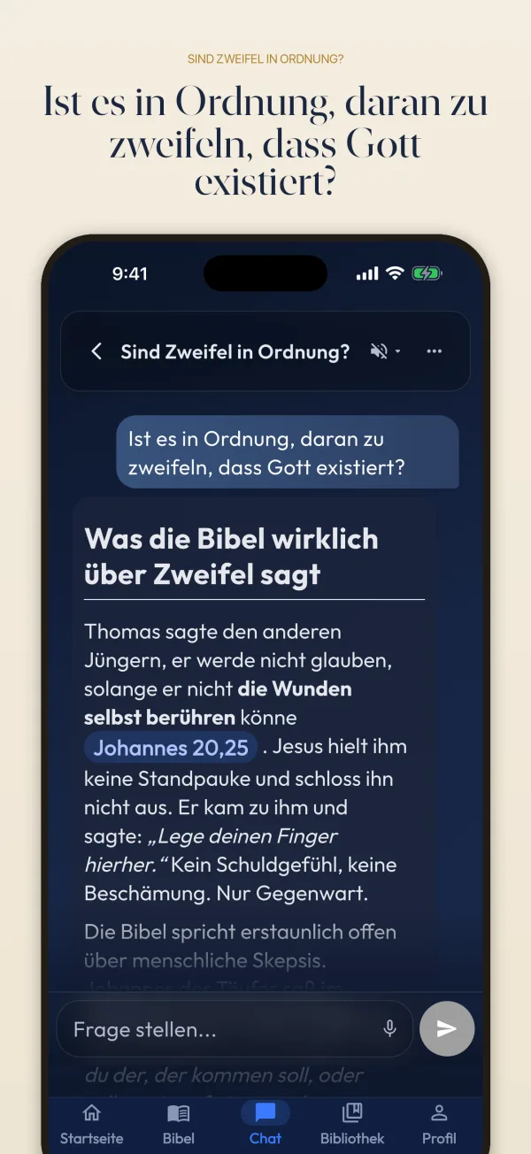 Ist es in Ordnung, daran zu zweifeln, dass Gott existiert?