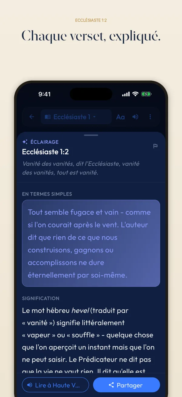 Chaque verset, expliqué.