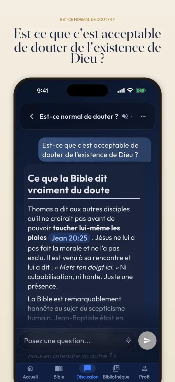 Est-ce que c'est acceptable de douter de l'existence de Dieu ?