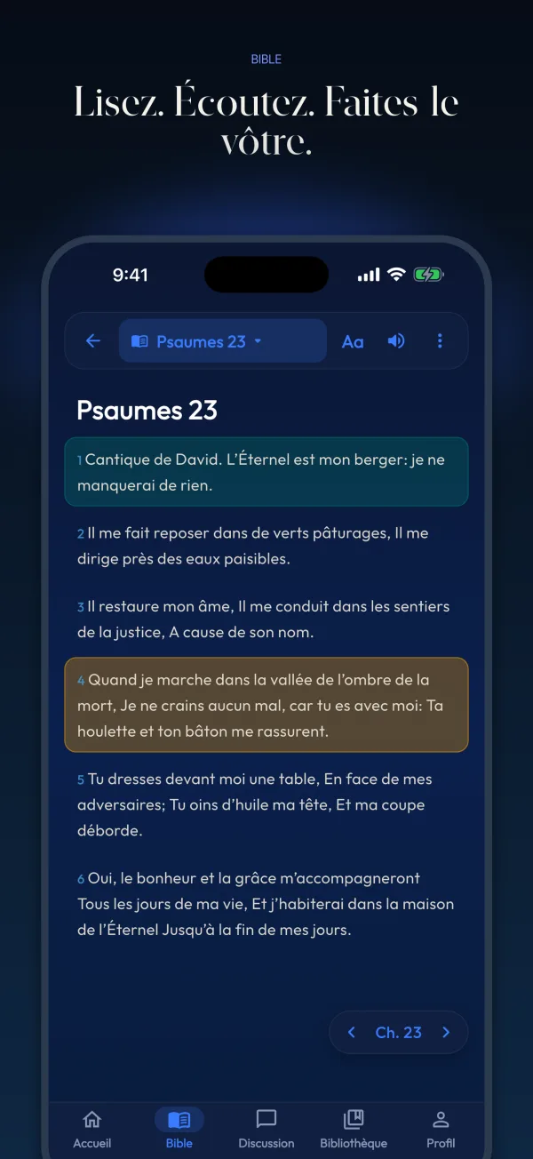 Lisez. Écoutez. Faites-le vôtre.