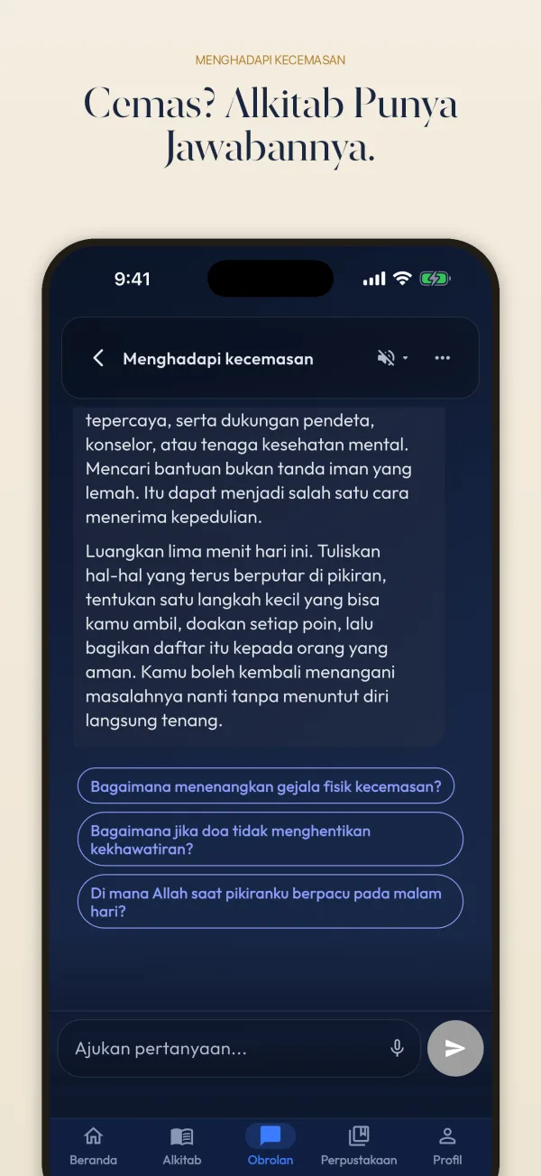 Cemas? Alkitab Punya Jawabannya.