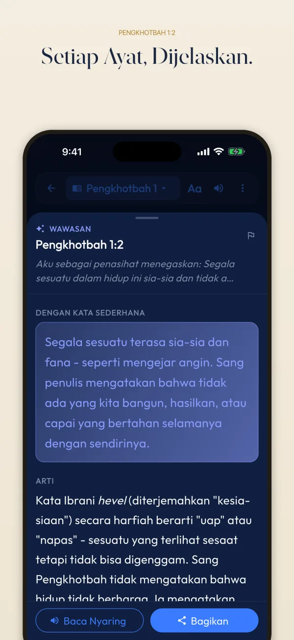 Setiap Ayat, Dijelaskan.